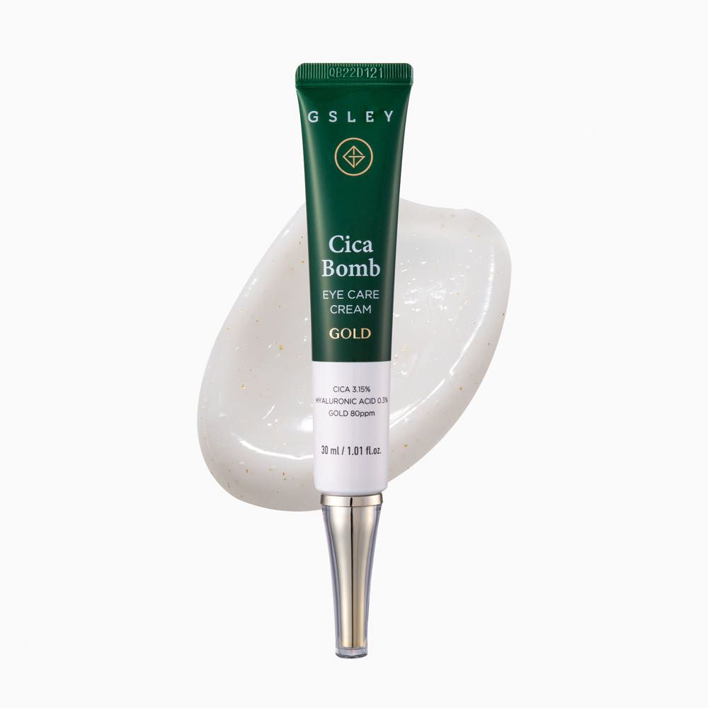 GSLEY Cica Bomb Eye Care Cream Gold 30ml Centella 3.15% 24K Gold Peptide Anti Aging _ Made in Korea